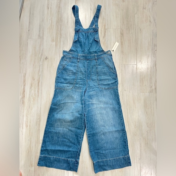 NWT Anthropologie Pilcro Wide Leg Cropped Overalls - Picture 1 of 5
